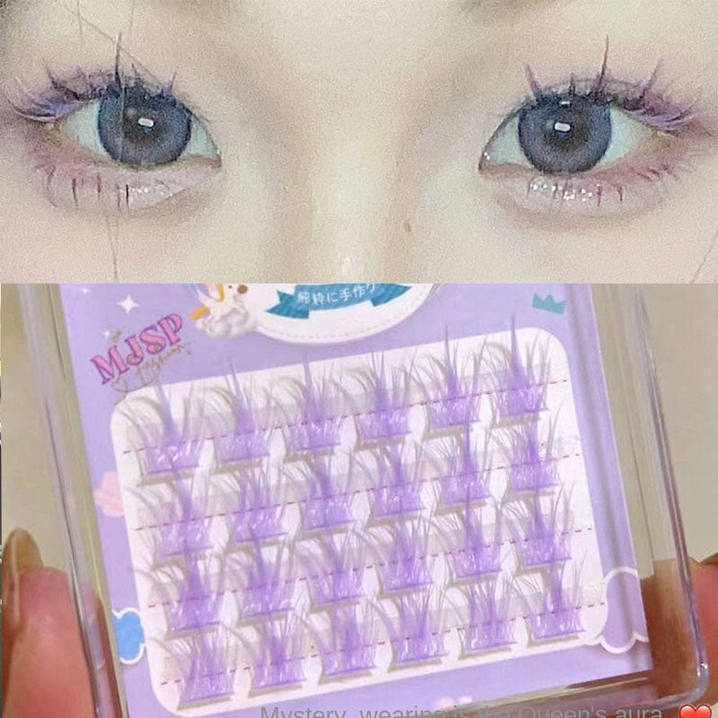 Clusters Cils Colorés Manga Rose Blanc Bleu Violet – Faux Cils Naturels Longs Faux Bouquets | Maquillage Wholesale