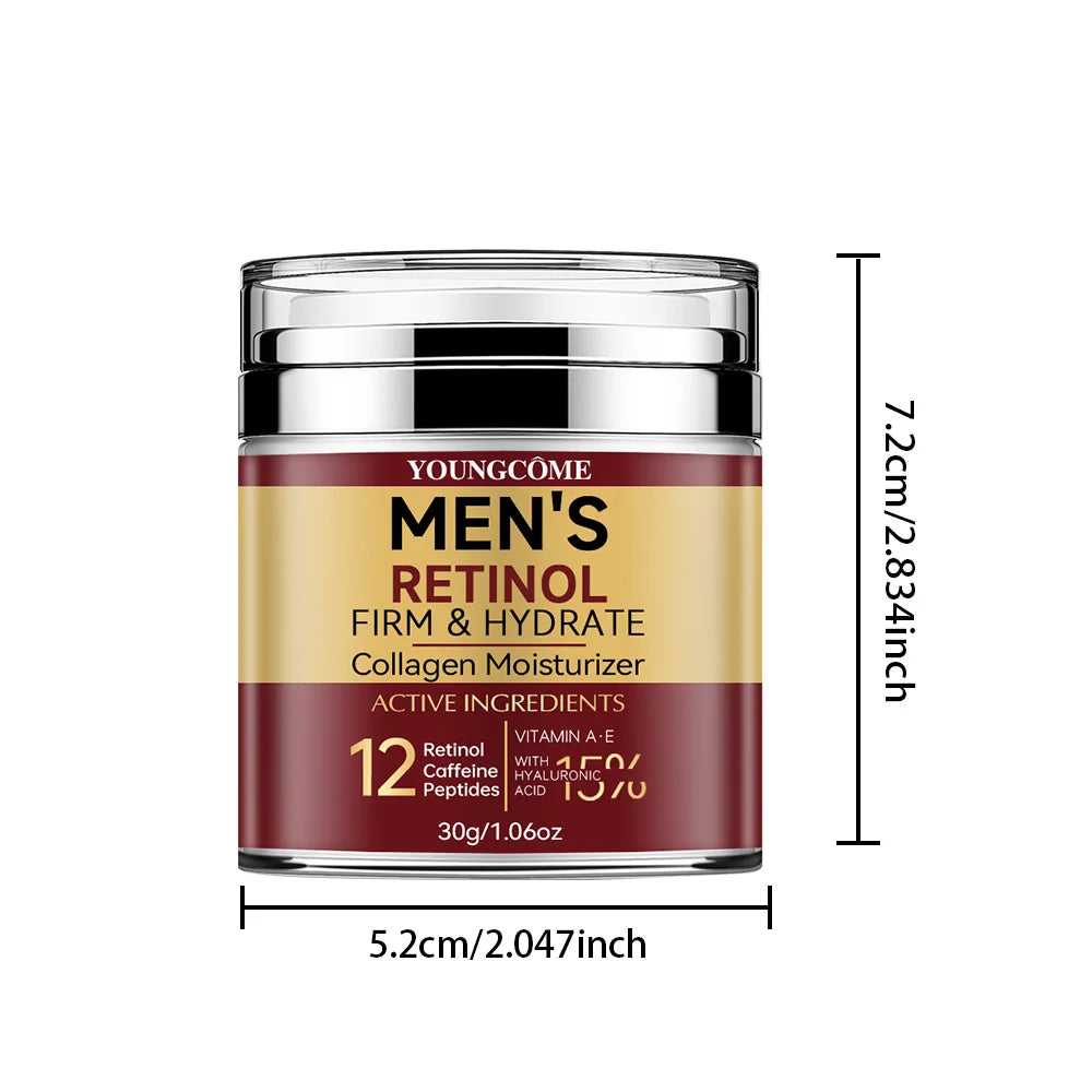 Crème Visage Rétinol Homme - Fermeté, Anti-Rides & Hydratation Collagène