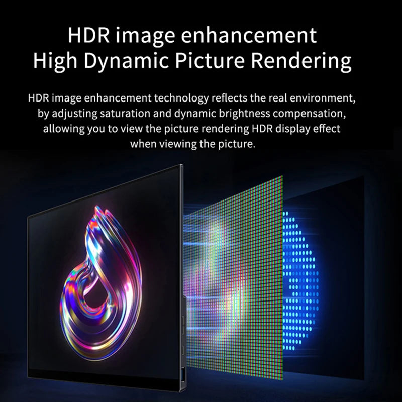 VCHANCE Moniteur Portable 15.6'' FHD 1080p HDR – Support Intégré | PC, Laptop, PS4/5, Switch, Xbox