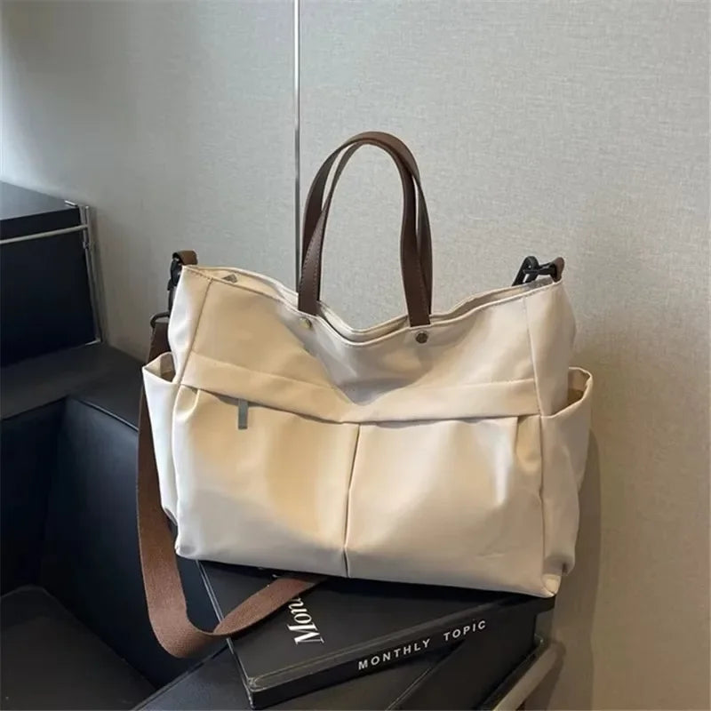 Grand Sac Cabas Nylon Femme – Tote Bag Stylish Bandoulière & Épaule | Voyage, Business, Fitness & Shopping | Léger & Résistant