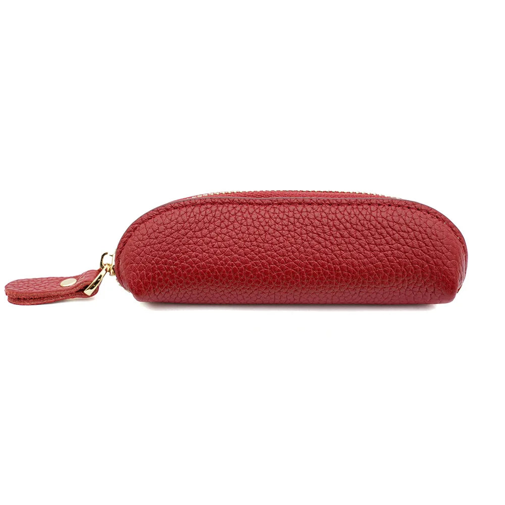 Porte-Monnaie Cuir Véritable Personnalisé – Mini Pochette Clés Rouge à Lèvres Prénom Femme Luxe