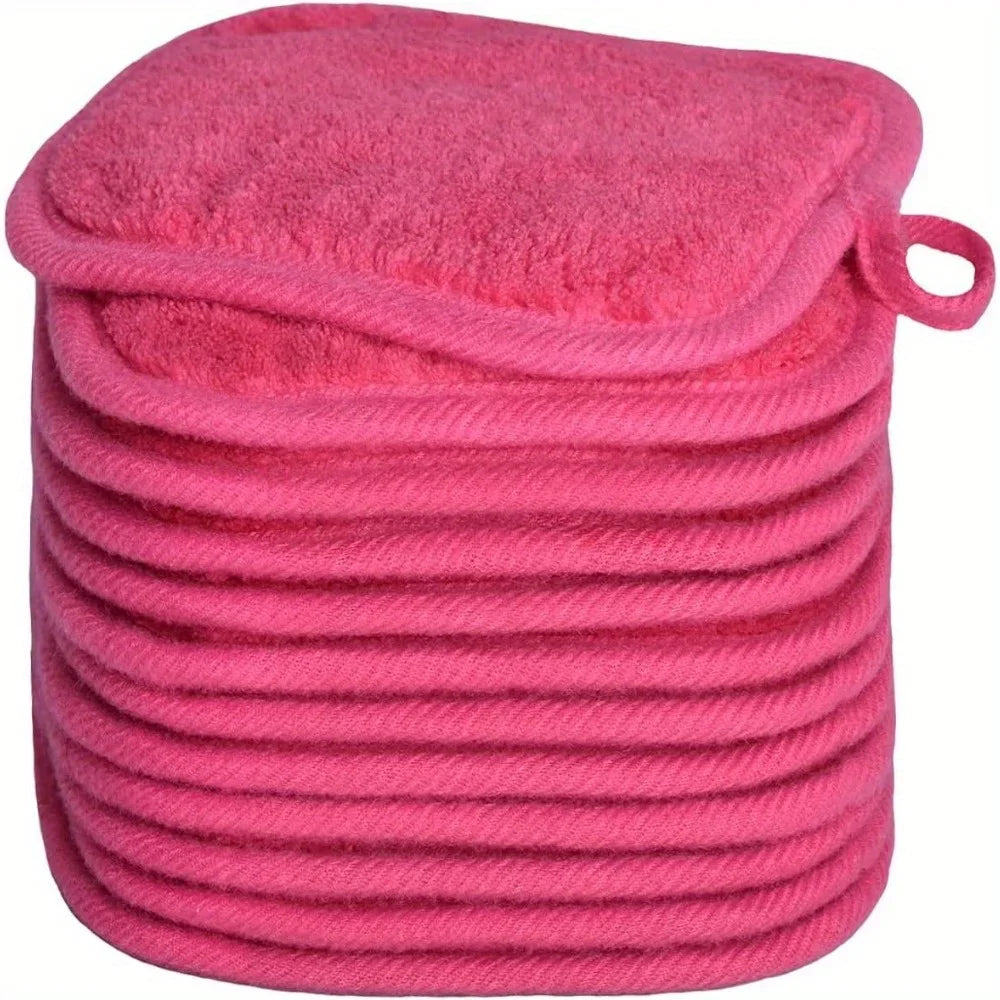 Lot 12 Lingettes Démaquillantes Microfibre Réutilisables – Serviettes Visage Nettoyage Profond | Soin Peau