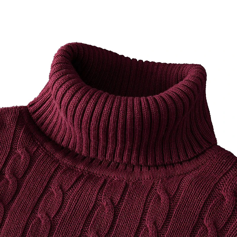 Pull Col Roulé Homme Casual Tricoté Laine Chaud Confortable Jumper Rollneck Hiver Tendance Élégant – Sweater Col Montant Premium Doux | Mode Homme Hiver Premium