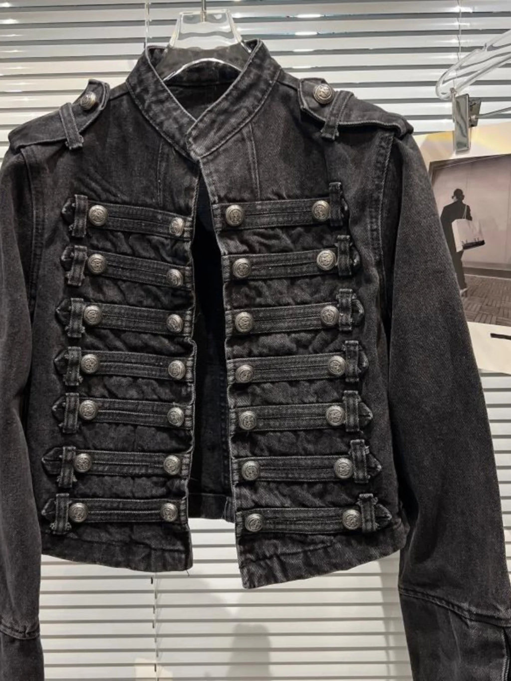 Veste en Jean Femme Style Punk Noir Col Montant Vintage Washed Manches Longues Loose – Blouson Moto Automne | Streetwear