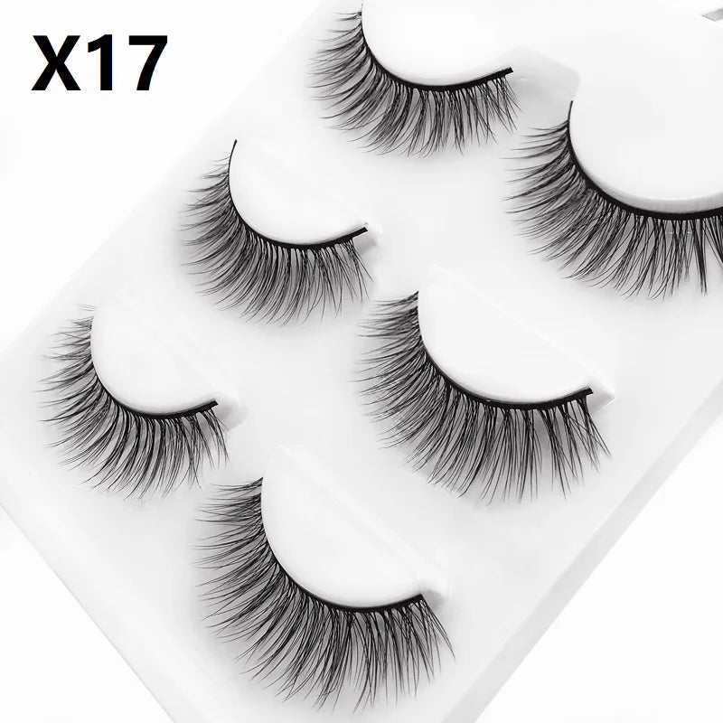 Lot 3 Paires Faux Cils 3D Vison SHIDISHANGPIN – 27 Styles Fluffy Wispy Épais | Cils Faux Faits Main Maquillage Yeux