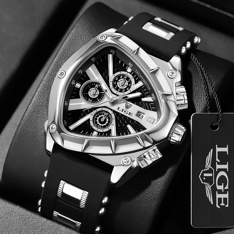 Montre Homme LIGE Chronographe Militaire Sport Armée Quartz Étanche Luxe Bracelet Tendance | Montre LIGE Chronographe Militaire Premium