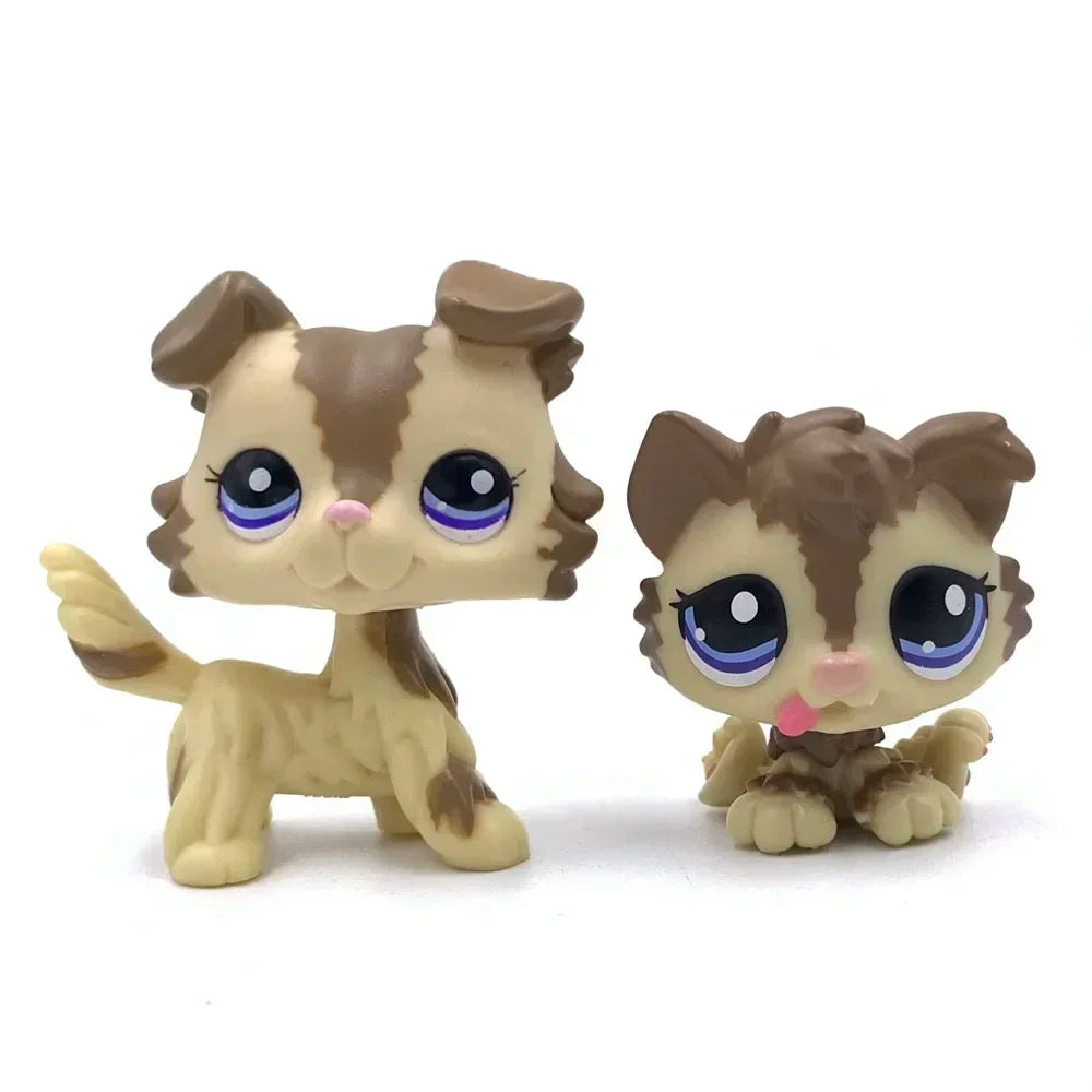 Lot 2 Figurines Animaux Rares LPS – Chat Mignon & Chien Tête Ballante Teckel Colley Cocker Danois | Jouet Collectionnable Enfants