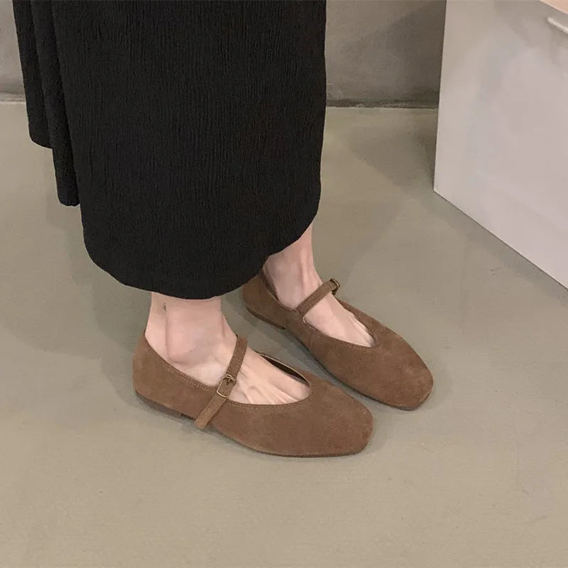 Bailamos Ballerines Cuir Bout Rond Slip-on Femme 2024 – Dress Élégant Casual Printemps