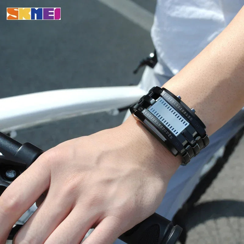 Montre Couple SKMEI 0926 LED Digital – Acier Inoxydable Étanche 5Bar Sport Créatif