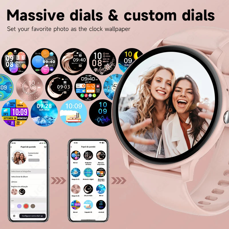 Smartwatch Unisexe 1.39" Appels Messages Sport Calories Météo Cadran DIY Personnalisable Homme Femme Étanche | Smartwatch Unisexe Multifonction Premium
