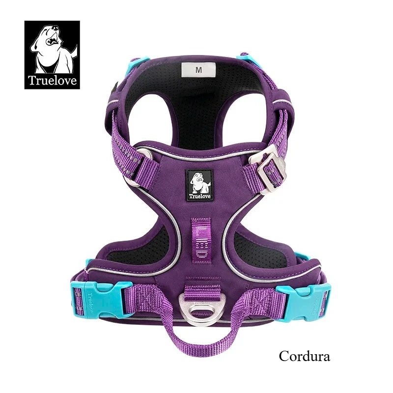 Harnais Chien TRUE LOVE Anti-Traction Nylon Réfléchissant Réglable – Confortable Enfilage Facile Toutes Tailles | Truelove TLH5654
