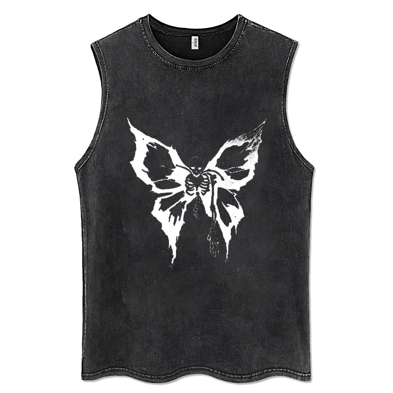 Débardeur Unisexe Y2K 100% Coton Vintage Noir Hip Hop Punk Rock Sans Manches Gothic Goth Vest Alternatif Tendance – Débardeur Y2K Premium Vintage Goth | Mode Unisexe Y2K Alternatif Premium