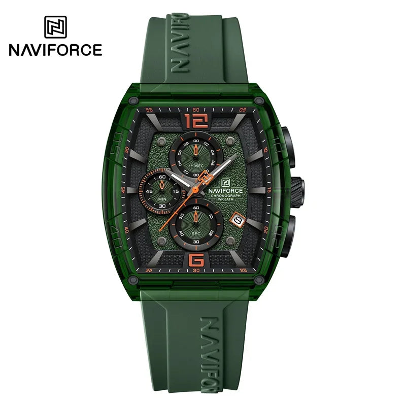 Herrenuhr NAVIFORCE 2025 Militär Sport Quarz – Wasserdicht 50M Silikon Datum Hohe Qualität