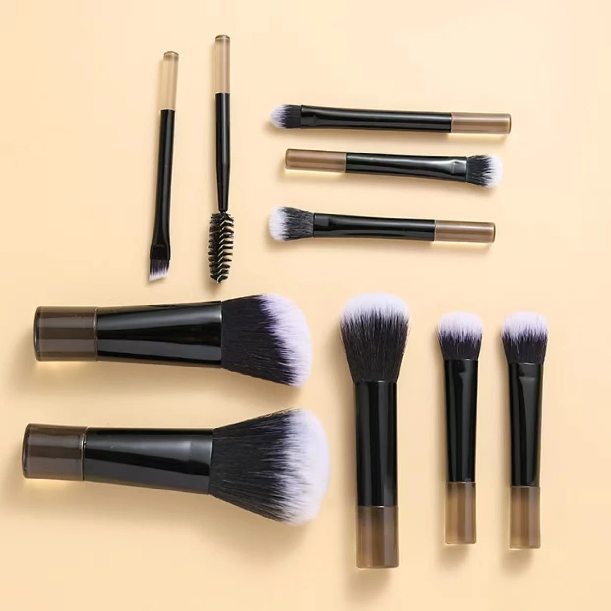 Kit 10 Pinceaux Maquillage Mini – Taille Voyage | Multicolore