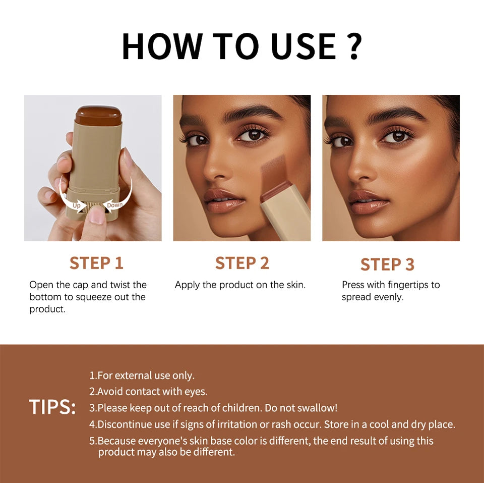 Stick Fond de Teint Magic Eraser – Correcteur Camouflage Léger & Éclat | Contouring Visage Longue Tenue