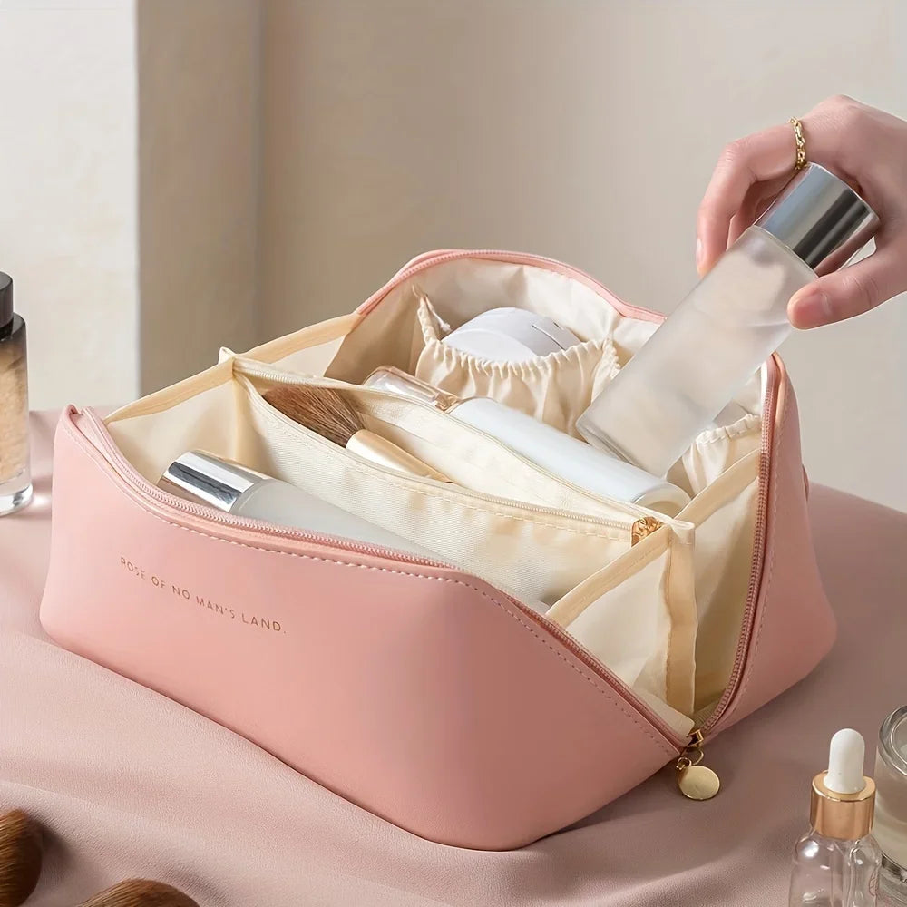 Trousse Maquillage Luxe Femme – Kit Toilette Organisateur Voyage | Boîte Cosmétique Zip Portable