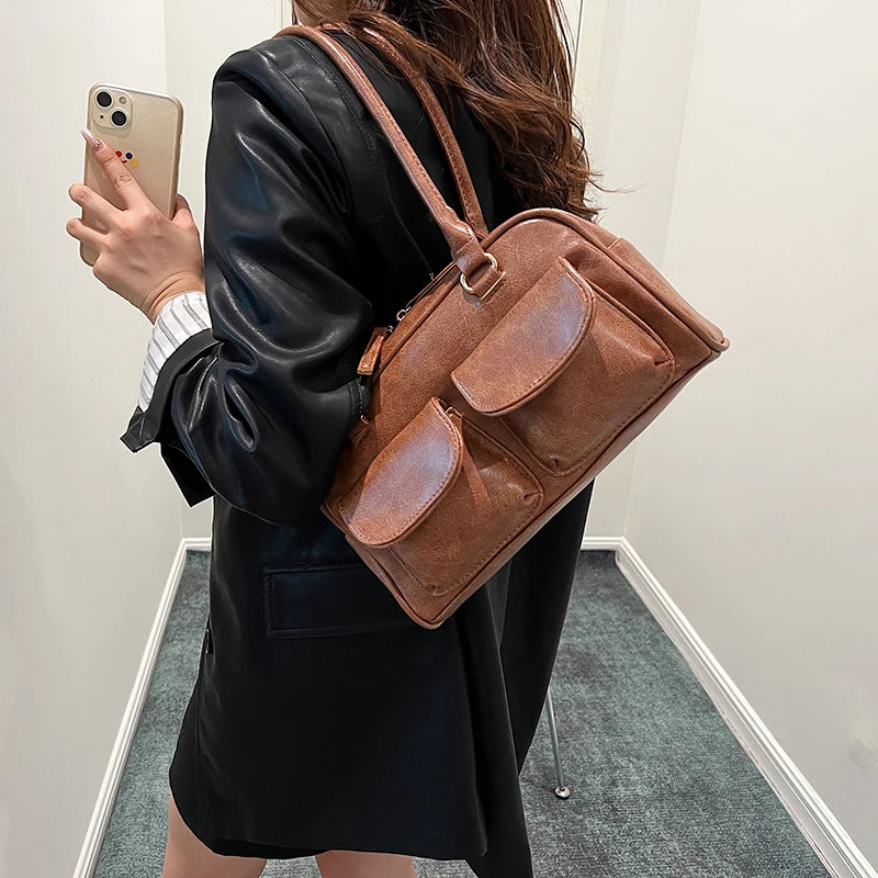 Mini Sac Épaule Double Poche Femme – Sac Aisselle Tendance 2025 Designer Luxe Purse