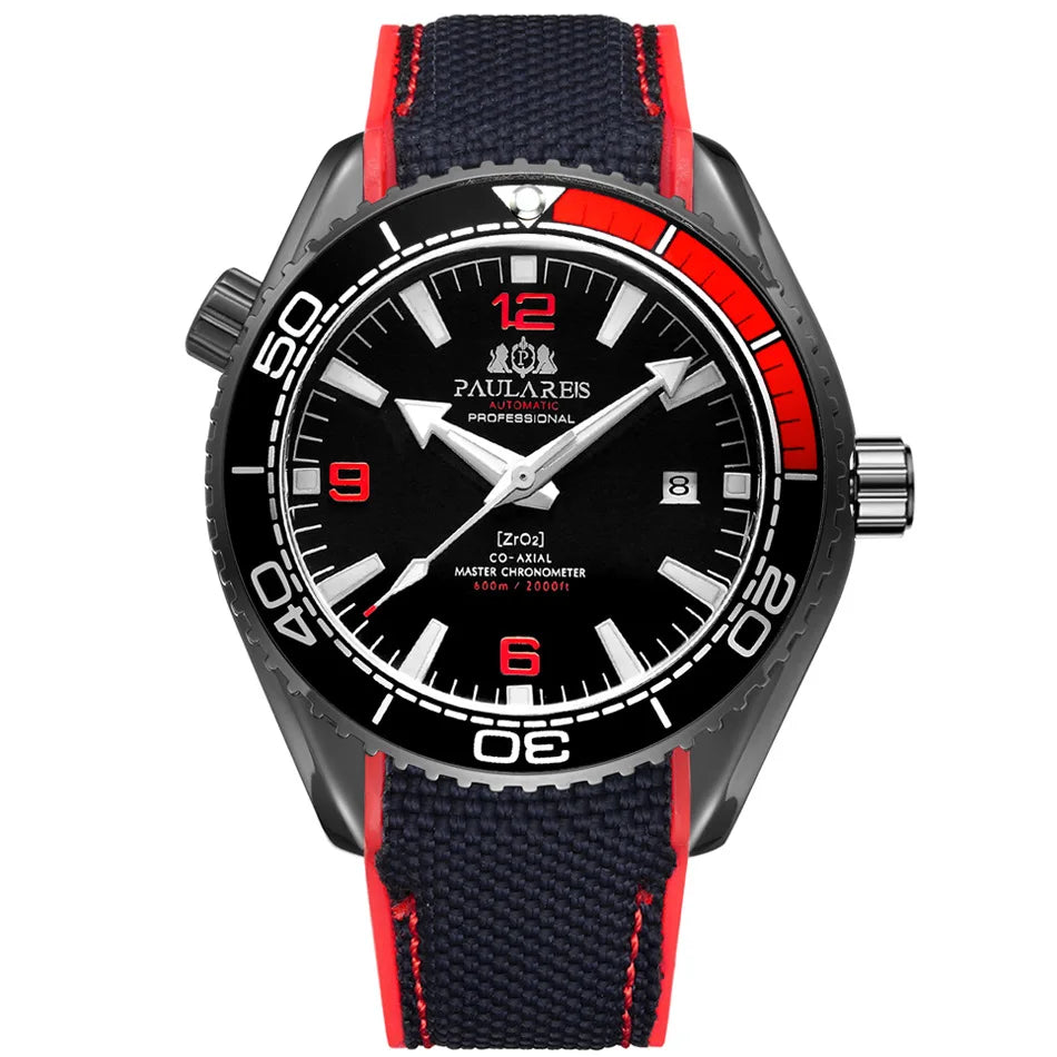 Montre Homme Automatique Mécanique Luxe – Bracelet Caoutchouc Lumineux Étanche Calendrier