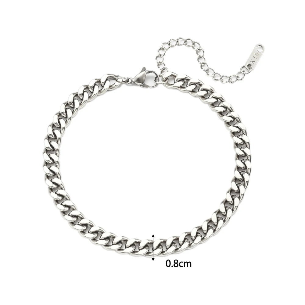 Bracelet Cuban Chain Plaqué Or 18k Acier Inoxydable 316L E.B.belle – Style Minimaliste Streetwear Unisexe | Bijou Homme & Femme Tendance & Anti-Ternissement