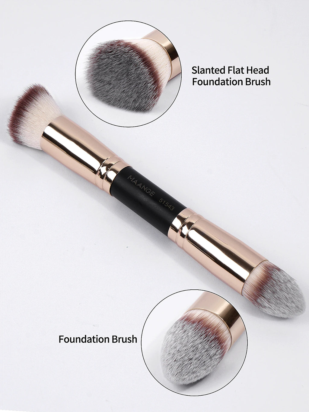 Set 4 Pinceaux Maquillage MAANGE Double Embout – Fond de Teint, Poudre & Fards | Boîte Voyage Débutante