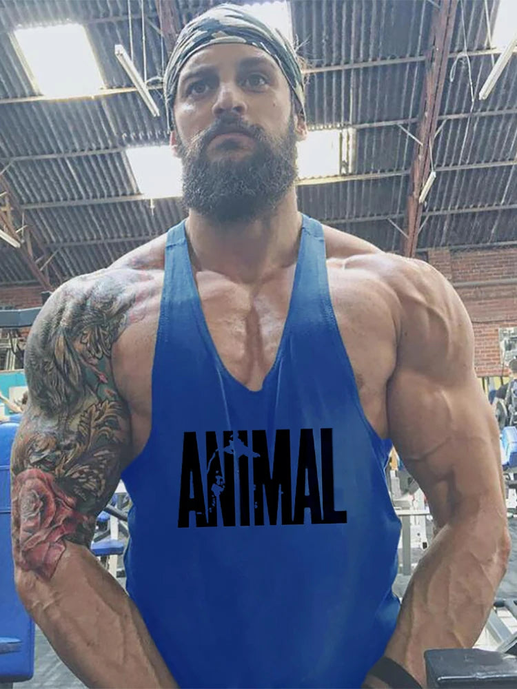 Herren Tanktop Gym Bodybuilding Fitness Print TIER Baumwolle Racerback Stringer Ärmellos Muskeltraining Bequem Leistungsstark Trend – Premium Gym Tanktop TIER Racerback Stringer Bodybuilding | Premium Herren Fitness Mode