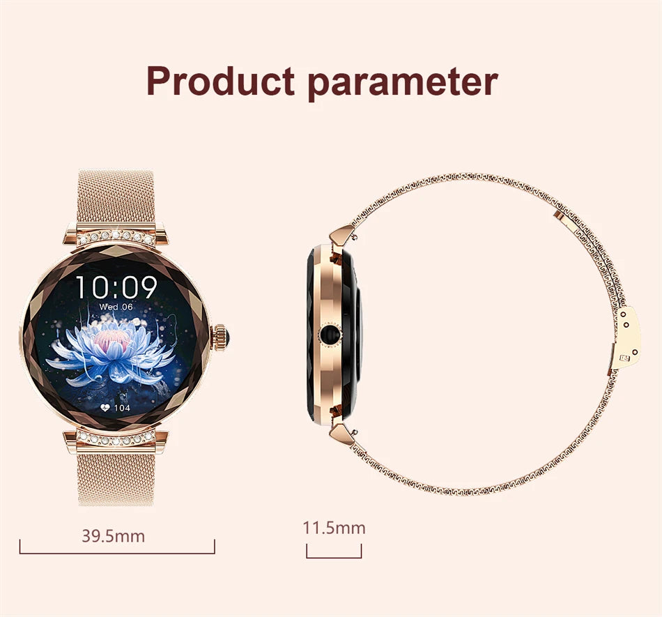 Montre Connectée Femme LIGE NX7 Pro – Écran AMOLED | Appels Bluetooth, Suivi Santé & Sport | Smartwatch Fashion Luxe