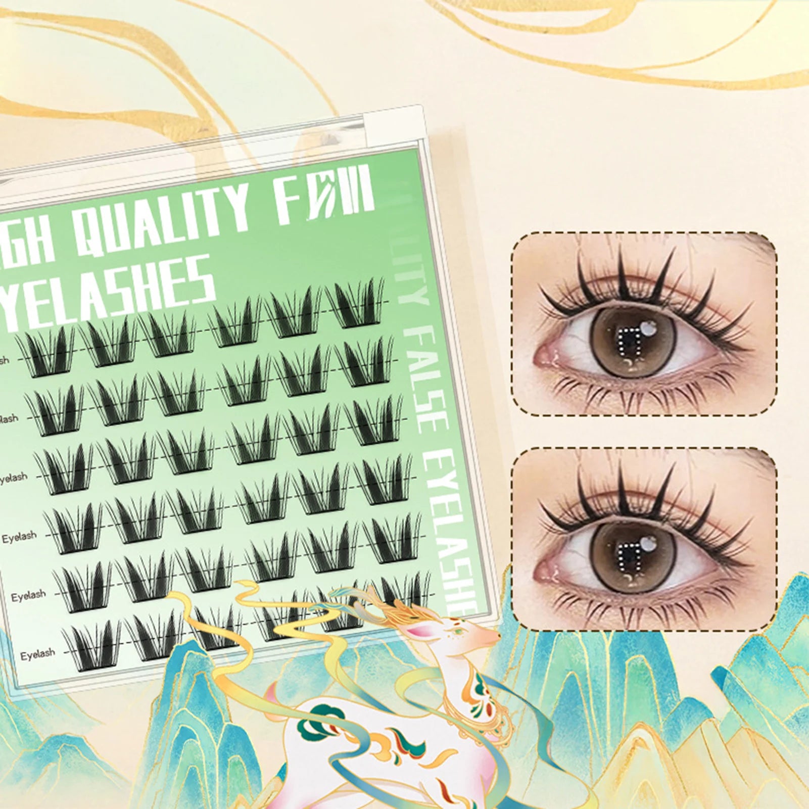 Faux Cils Cosplay Sans Colle – Clusters Effet Lifting | DIY Maquillage Naturel