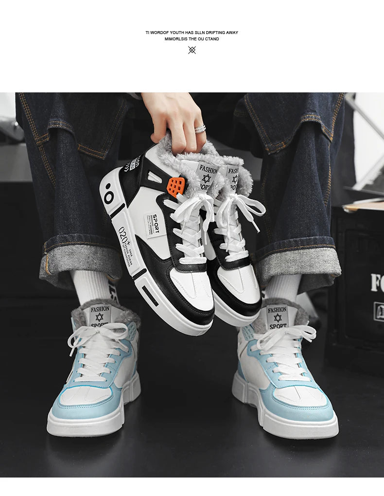 Boots Hiver Homme Waterproof Plush Non-Slip 2023 – Sneakers Chauds Tenis Masculino
