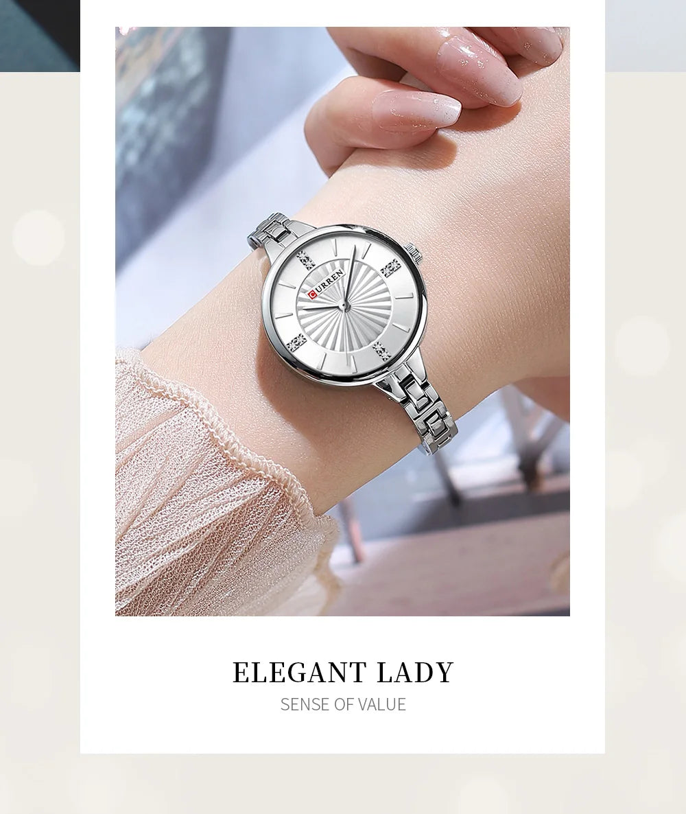 Montre Femme CURREN Luxe Diamond Quartz – Acier Étanche Élégante Dress Diamant