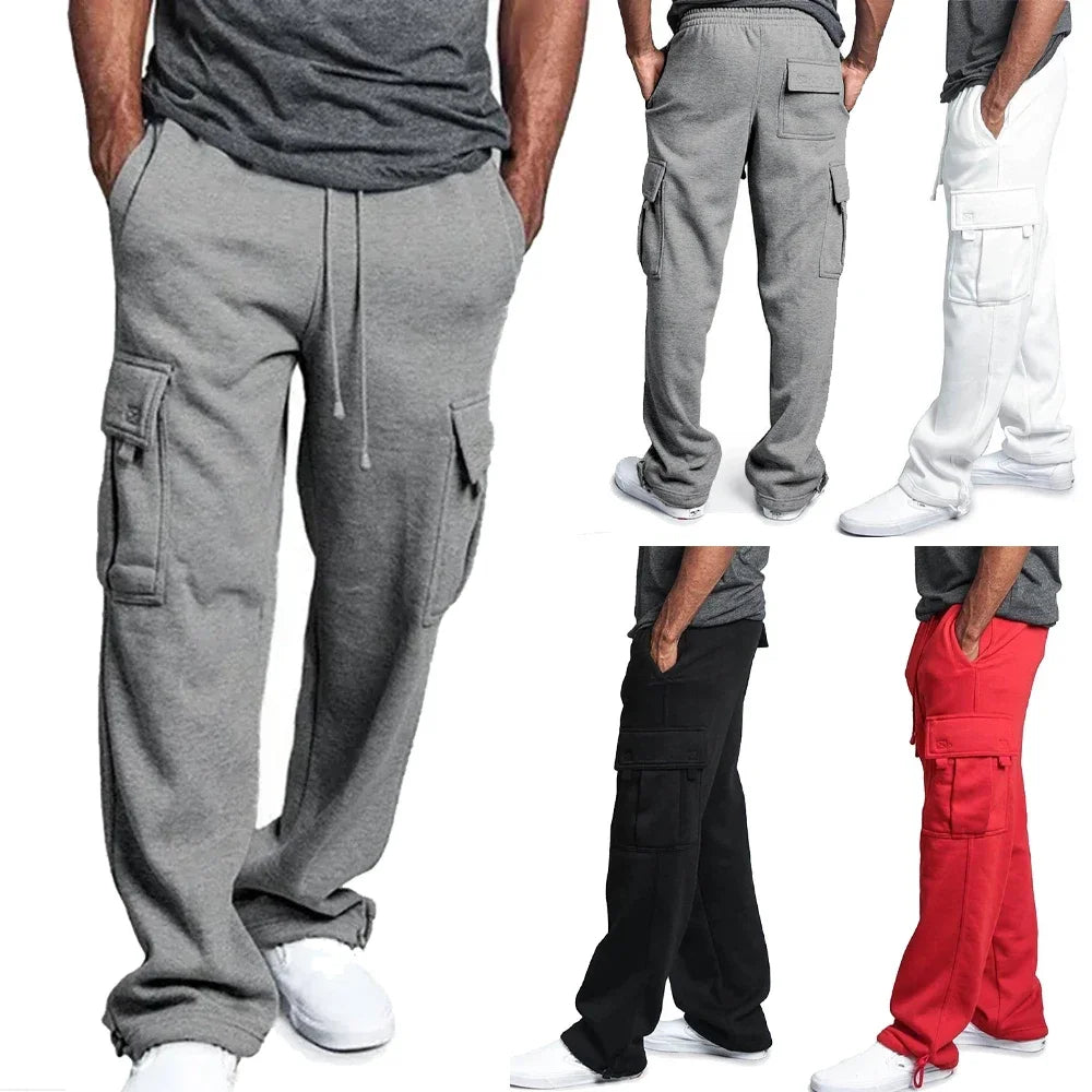 Pantalon Cargo Homme Polaire Loose – Multi-Poches Jogging Hip Hop Streetwear Automne Hiver | Mode Homme Premium