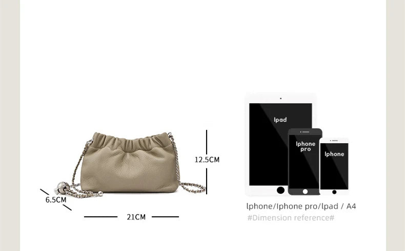 Sac Nuage Cuir Véritable Femme – Mini Sac Épaule Crossbody Chaîne Style Coréen Luxe