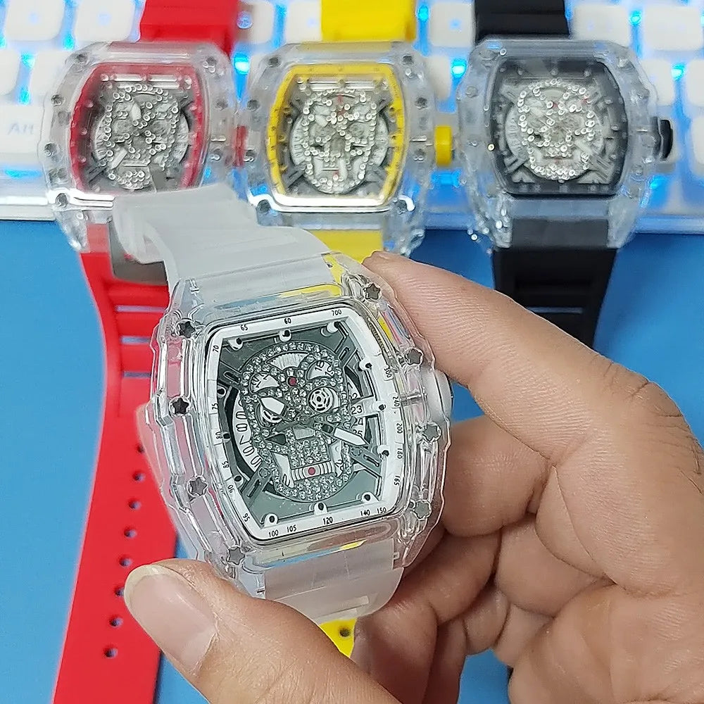 Montre Homme Luxe Mécanique Automatique Transparente – Étanche Fashion Tendance 2025