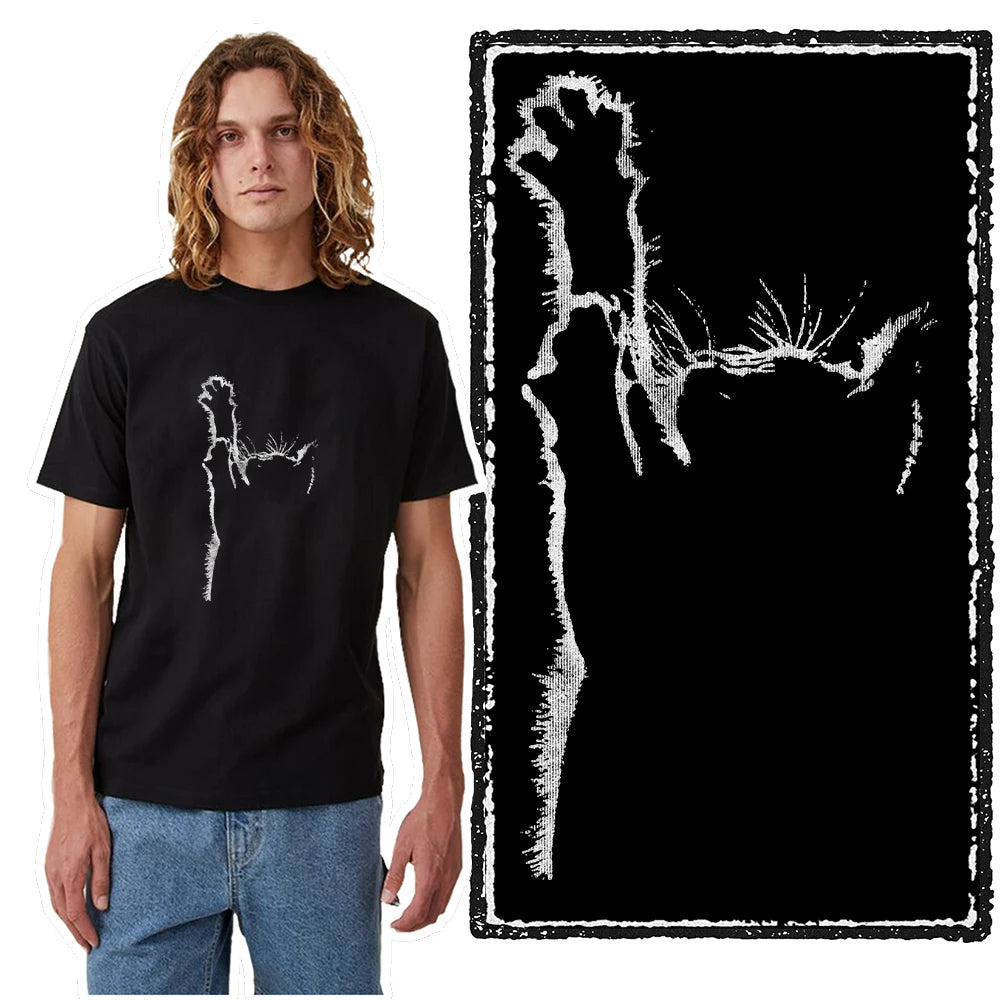 T-Shirt Homme 100% Coton Imprimé Chat Cool Loose Été Manches Courtes Col Rond Casual Tendance – Tee Graphique Félin Streetwear | Mode Homme Premium