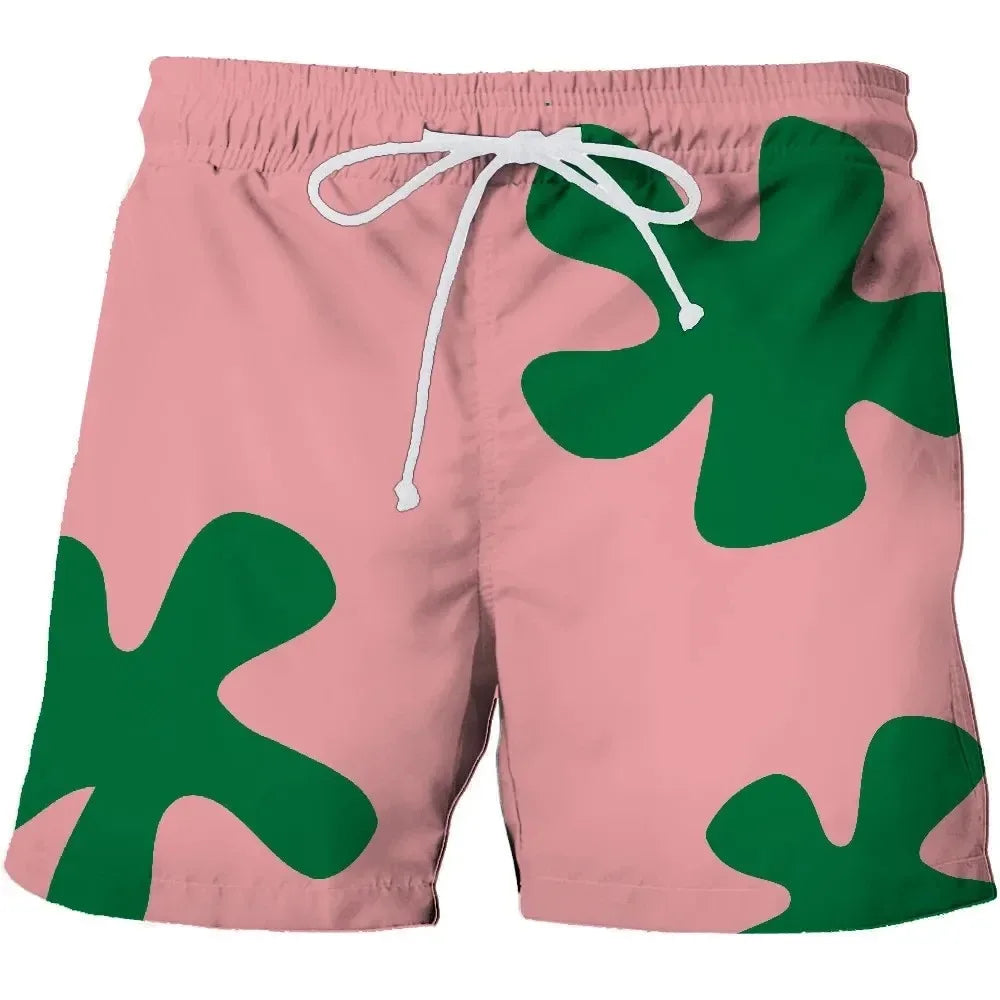 Bade-Short für Herren und Damen mit 3D-Anime-Motiv Patrick Star – schnelltrocknend für Strand & Hip Hop | Sommer