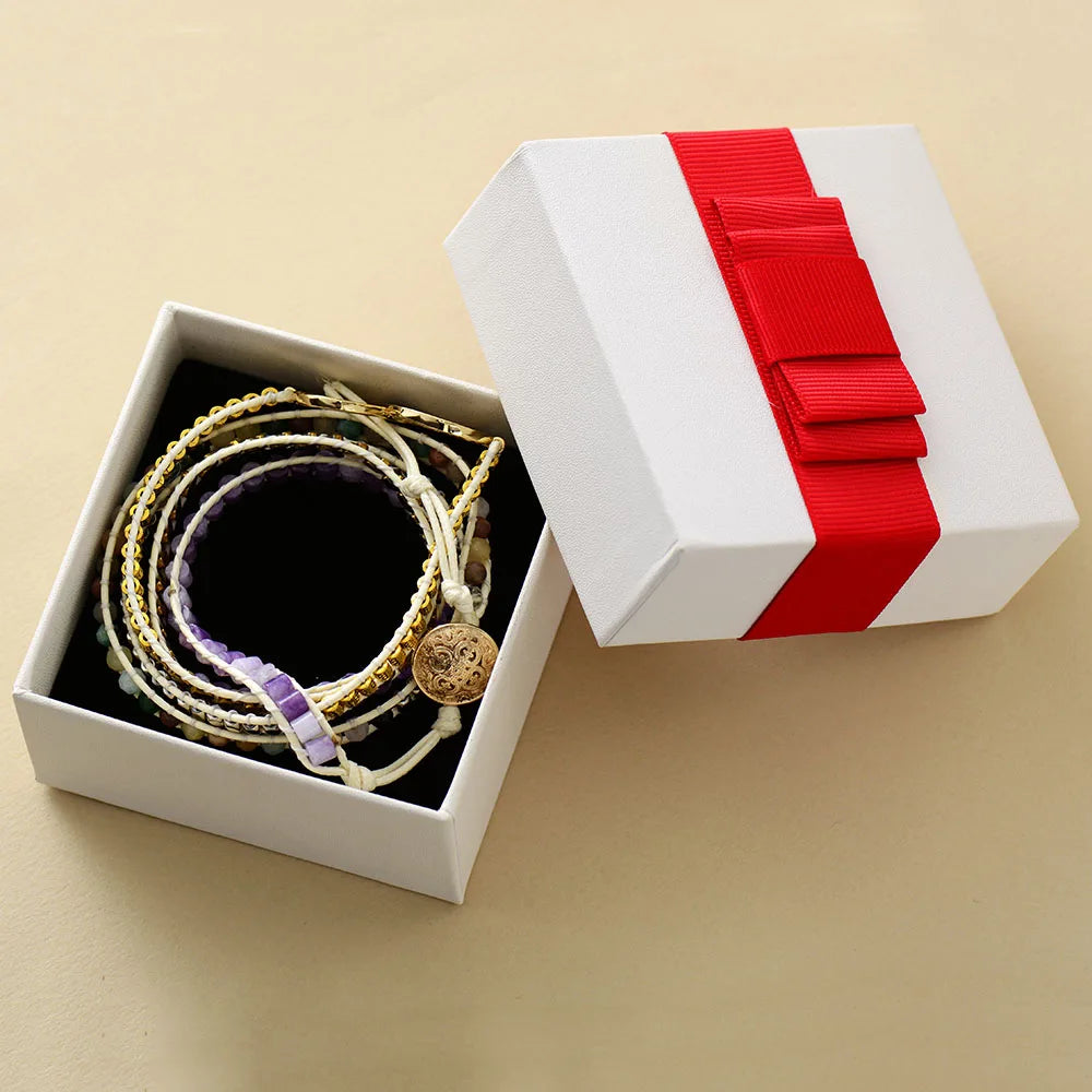 Écrin Cadeau Bijoux — Boîte Présentation Collier Boucles d'Oreilles