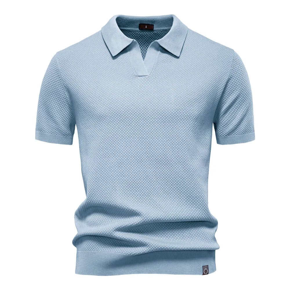 Polo Homme Été Respirant Manches Courtes Couleur Unie Casual Stretch Léger Élégant Confortable Intemporel Fashion – Polo Premium Respirant Stretch Été | Mode Homme Polo Premium Été
