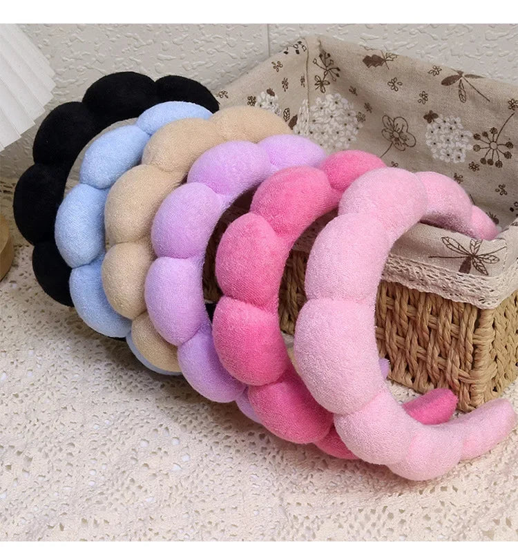 Set Bandeau Spa Gonflant & Bracelets Microfibre - Lavage Visage & Maquillage