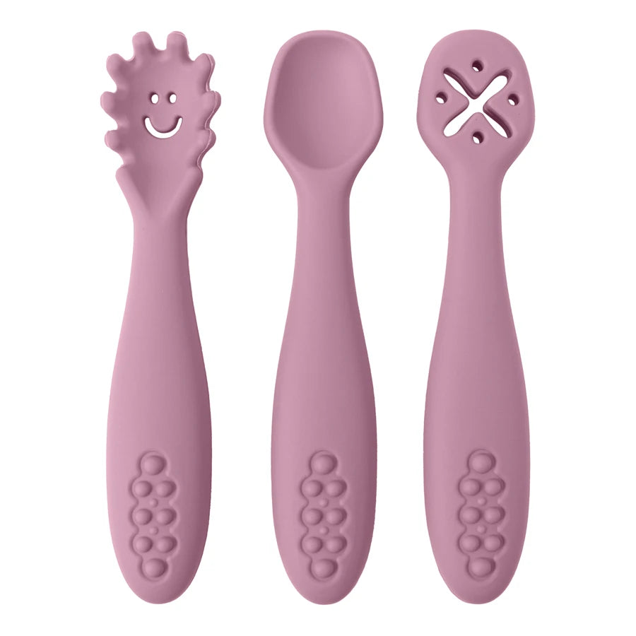 3-teiliges Baby-Lernlöffel-Set – Ergonomisches Besteck für Kleinkinder