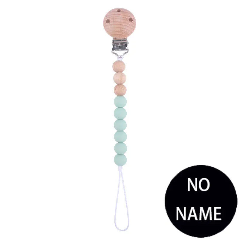 Attache-Tétine Personnalisée Prénom – Clip Silicone & Bois Fait Main Éco-Responsable Sécurisé Bébé
