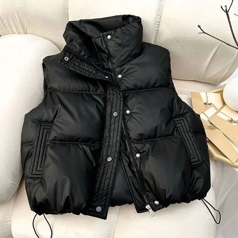 Gilet Doudoune Femme Sans Manches Col Montant Chaud Léger Casual Hiver – Veste Matelassée Élégante Confortable | Mode 2026