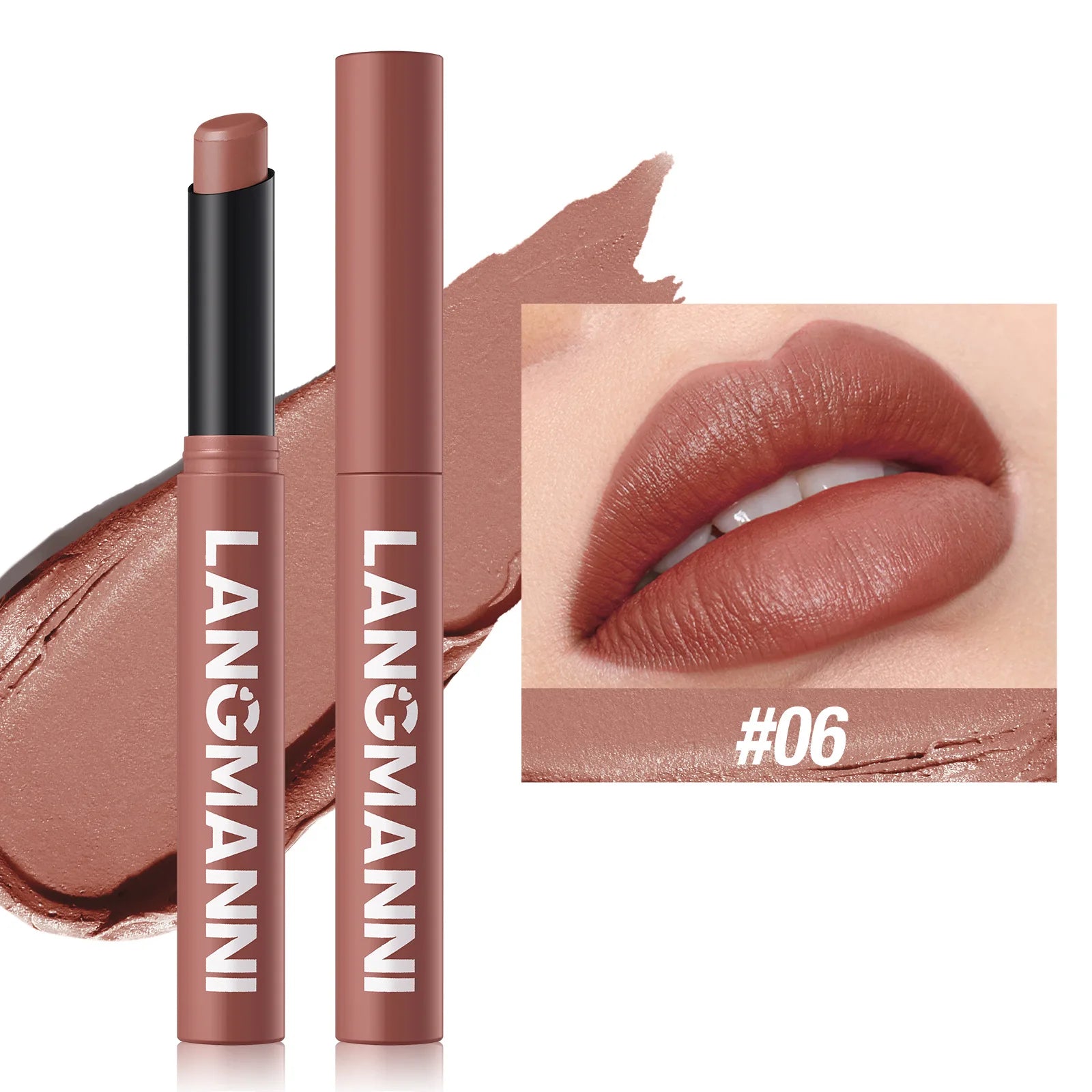 Crayon Lèvres Mat Waterproof 12 Couleurs – Longue Tenue Sans Transfert | Teinture Nude & Lip Stain