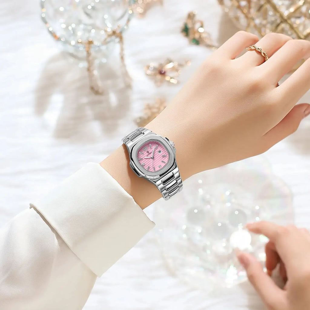 Montre Femme POEDAGAR Carrée Fashion Quartz – Lumineuse Étanche Date Luxe Haute Qualité