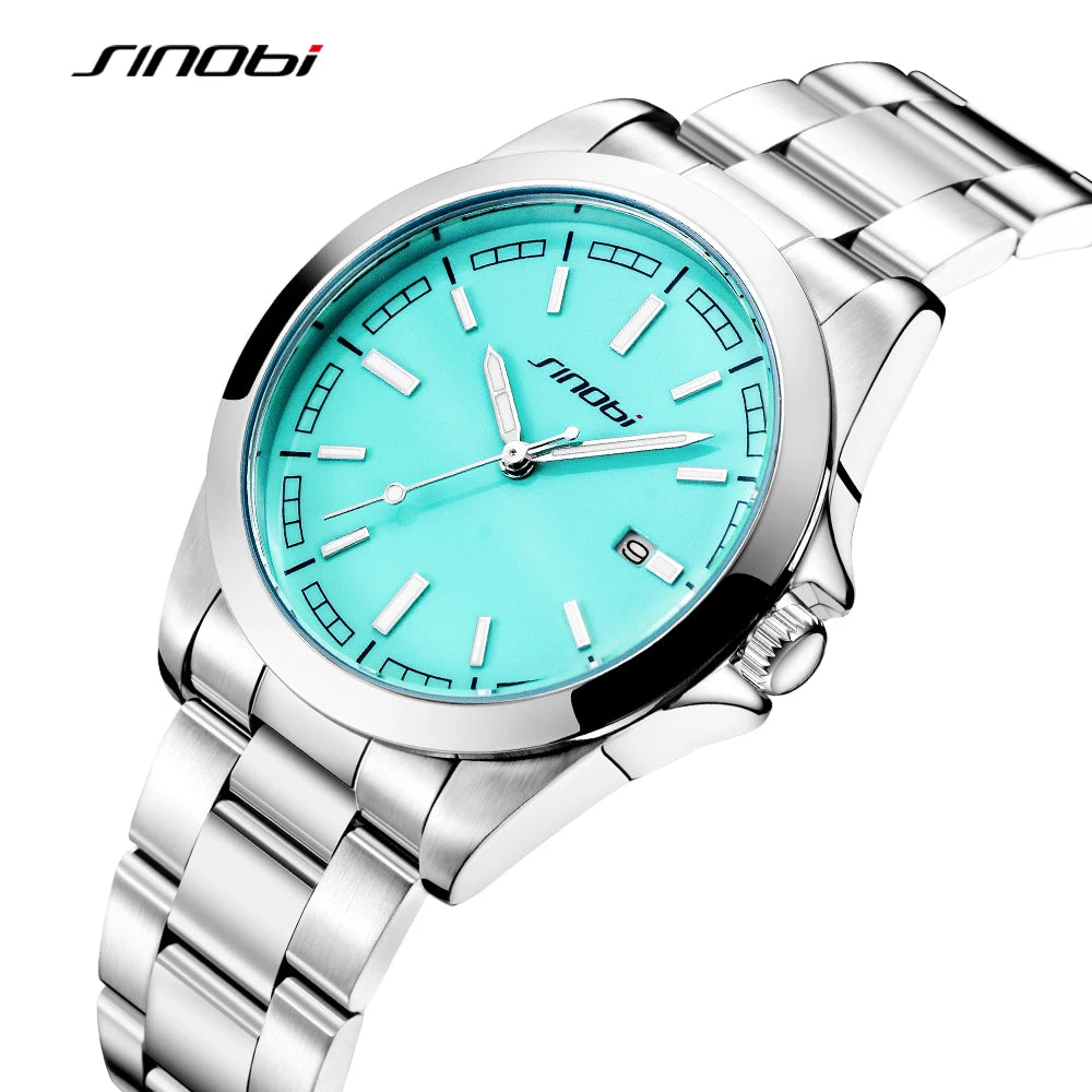 Montre Homme SINOBI Quartz Casual Calendrier – Acier Inoxydable Design Original Cadeau