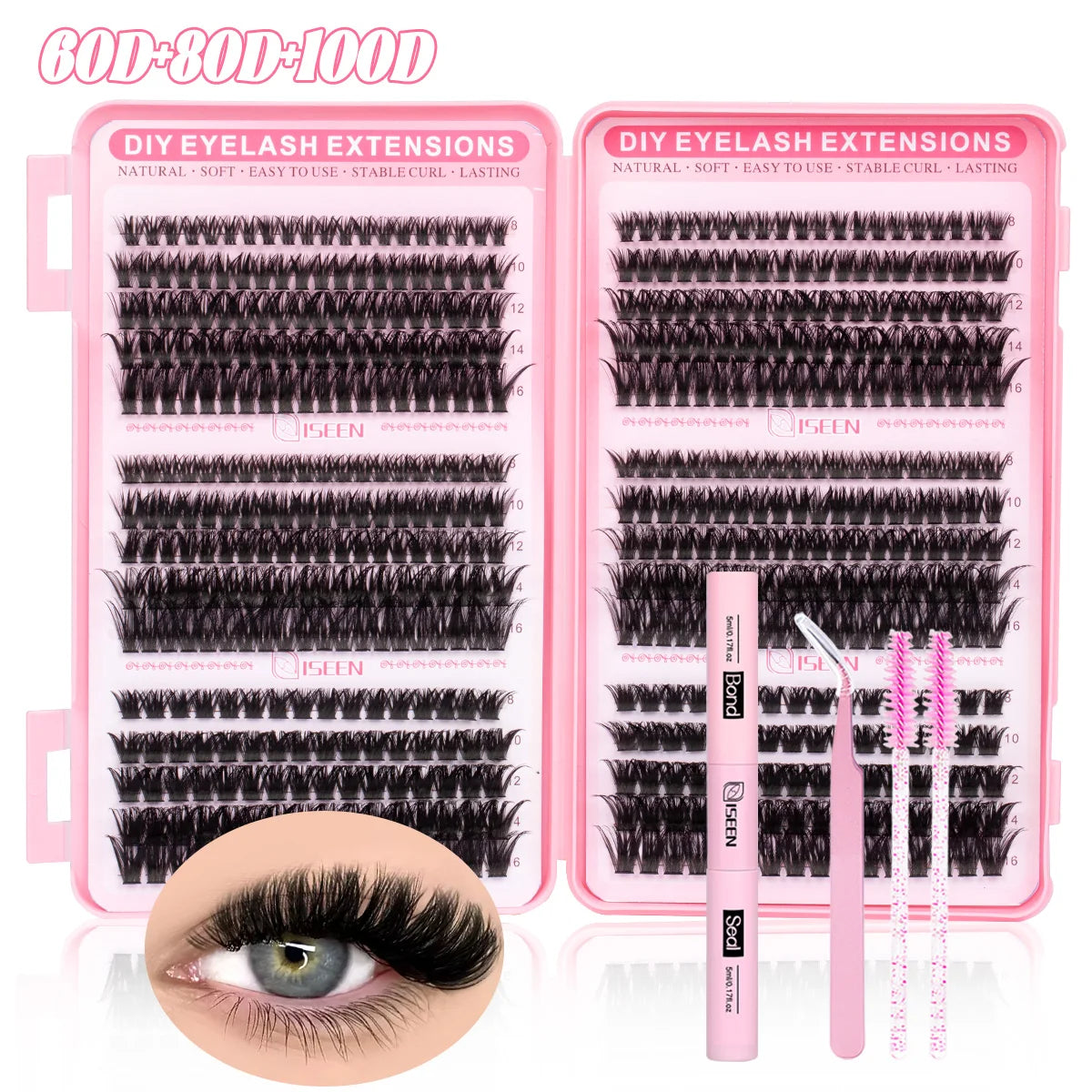 Kit Extensions Cils DIY Clusters Wispy – Colle, Scellant & Pince | Pose Maison