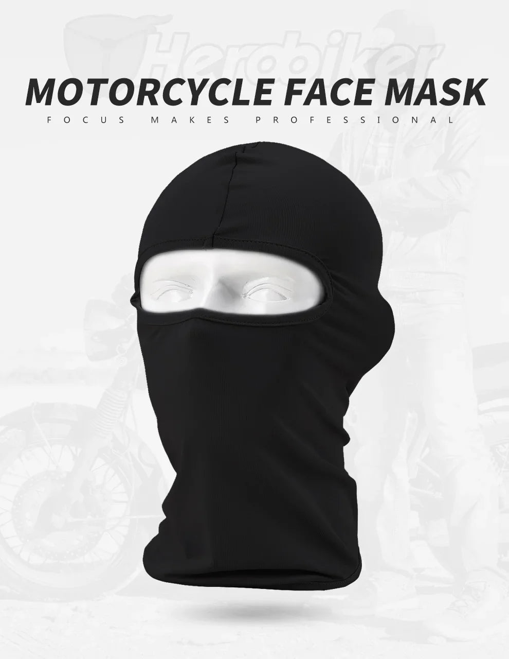 Cagoule Anti-UV Visage Complet - Moto, Vélo, Randonnée & Ski