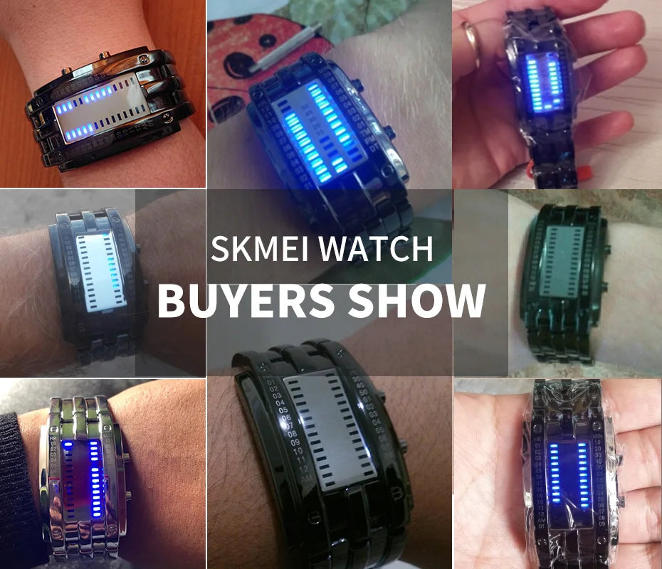 Montre Couple SKMEI 0926 LED Digital – Acier Inoxydable Étanche 5Bar Sport Créatif