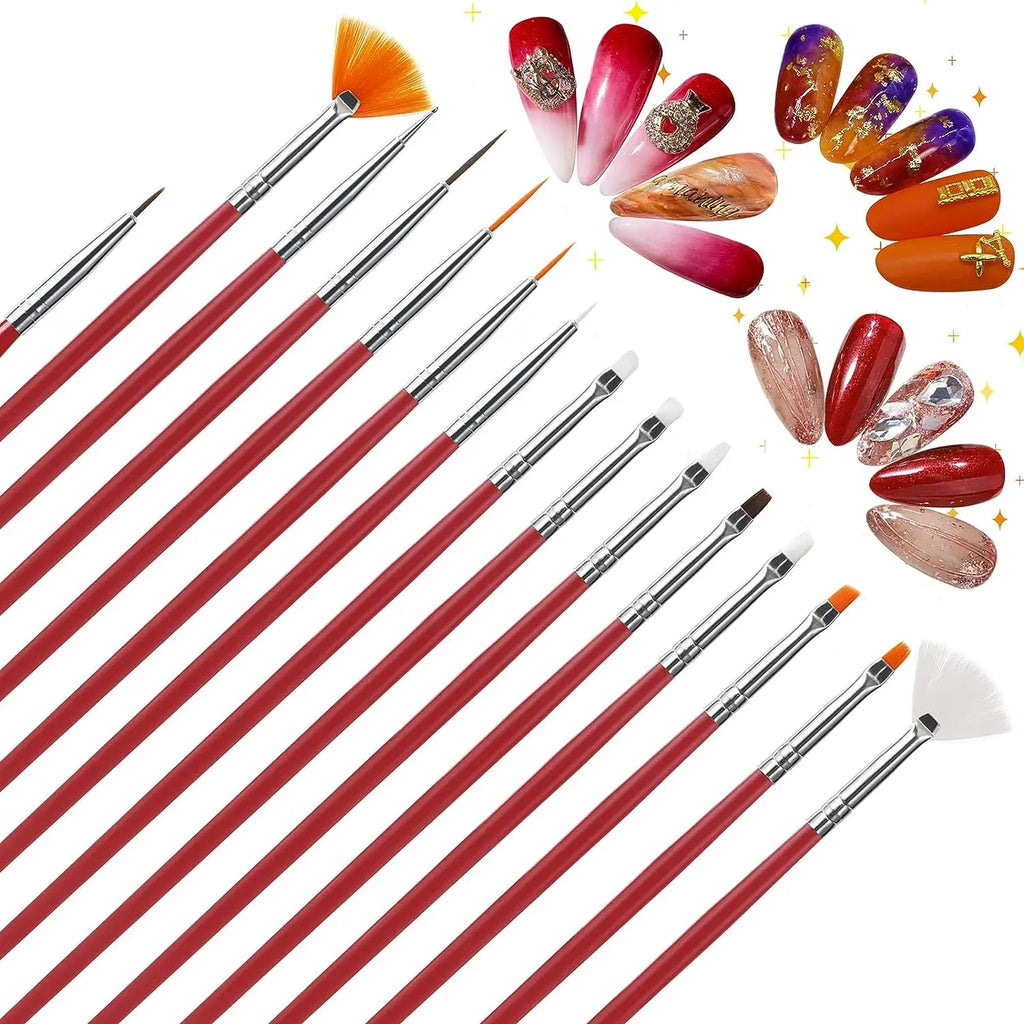 Set Pinceaux Nail Art Professionnel – Acrylique UV Gel Dessin & Dotting | Outils Manucure & Maquillage