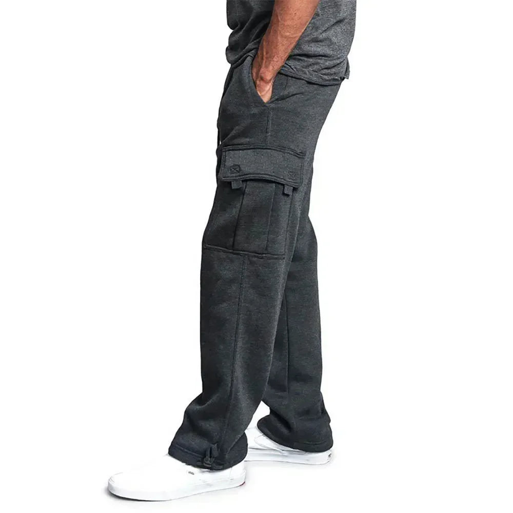 Pantalon Cargo Homme Polaire Loose – Multi-Poches Jogging Hip Hop Streetwear Automne Hiver | Mode Homme Premium