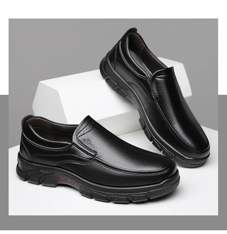Mocassins Cuir Noir Homme Grande Taille – Chaussures Dress Designer Semelle Douce Printemps
