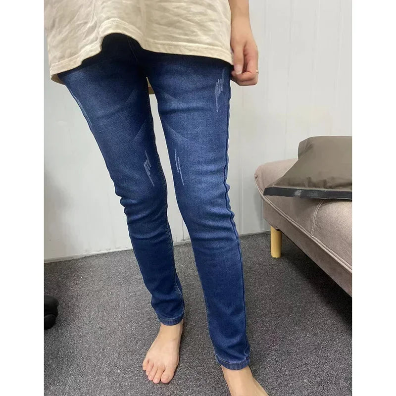 Jean Femme Thermique Skinny Taille Haute Chaud Polaire Stretch Denim – Pantalon Crayon Hiver Neige Confortable | Mode